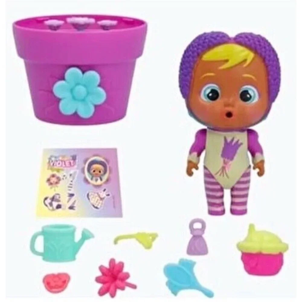 Cry Babies Violet Happy Flowers Magic Tears 5" Doll New Open Stock - Picture 3 of 15
